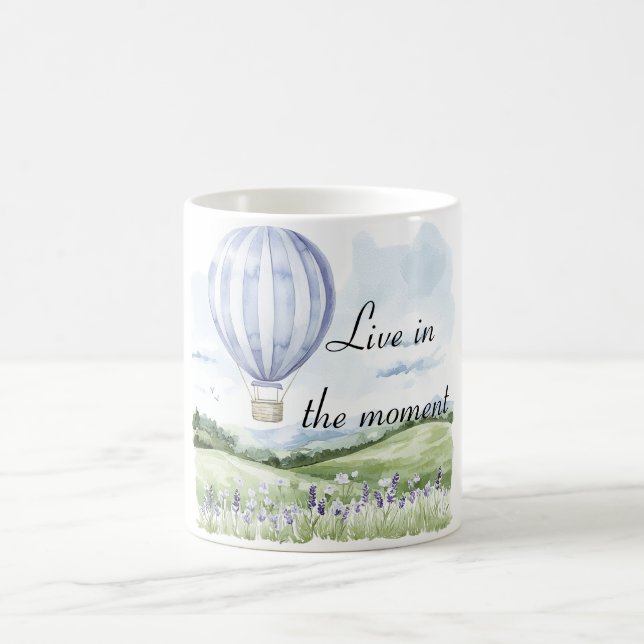 Taza De Café Lavender Stripes Balón Floral Brigada Ducha (Centro)