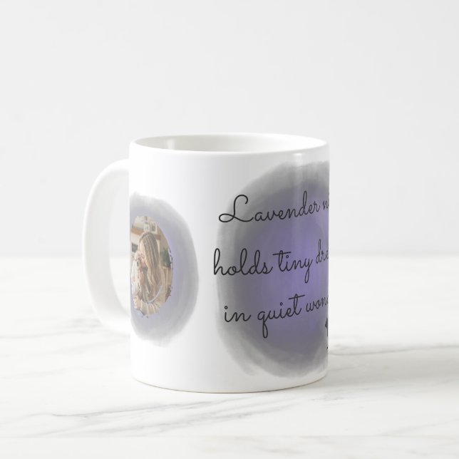 Taza De Café Lavender Watercolor Chihuahua Custom Photo (Anverso izquierdo)