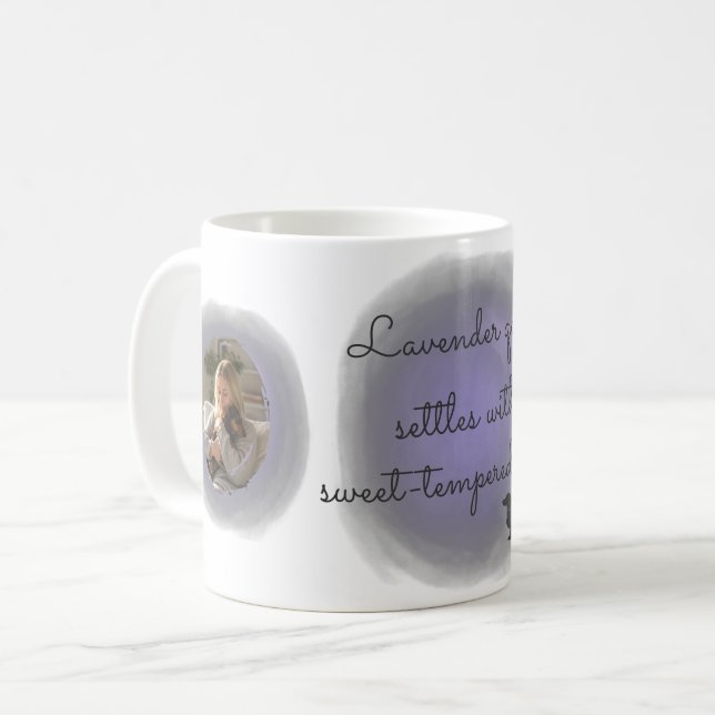 Taza De Café Lavender Watercolor Dachshund Custom Name (Anverso izquierdo)