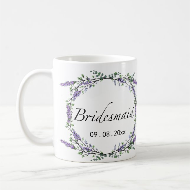 Taza De Café Lavender y Eucalyptus Bridesmaid (Izquierda)