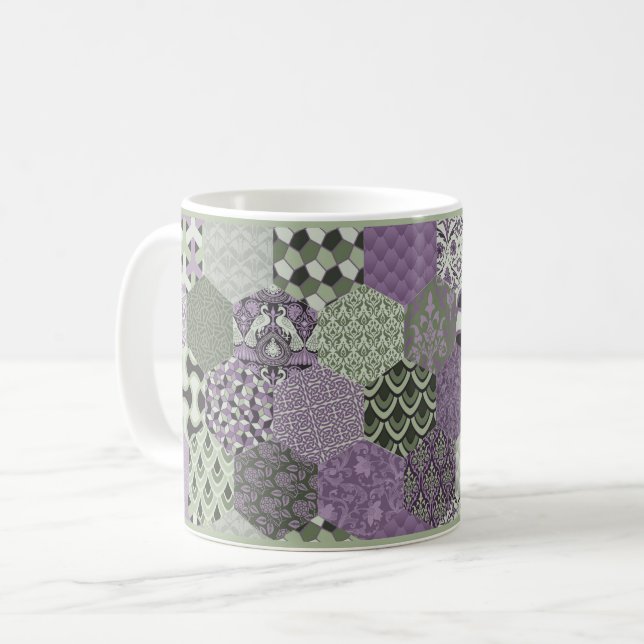 Taza De Café Lavender y Sage Patchwork Coffee Mug (Anverso izquierdo)