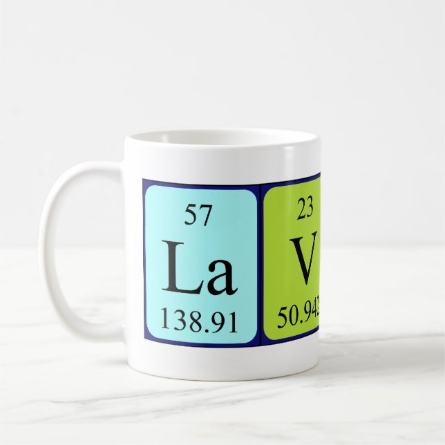 Taza De Café Laverne periódica nombre de tabla mug (Izquierda)