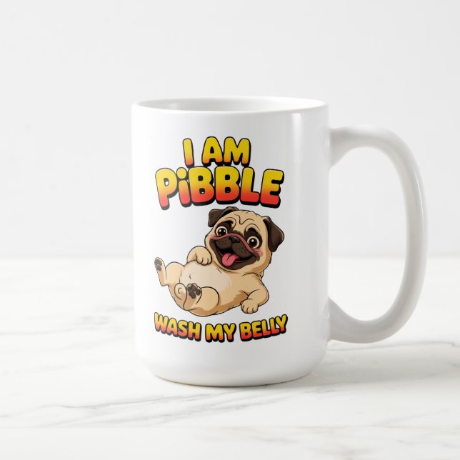 Taza De Café Lavo Mi Barriga Soy Pibble (Derecha)