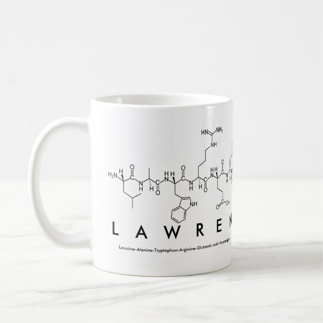 Taza De Café Lawren peptide name mug (Izquierda)