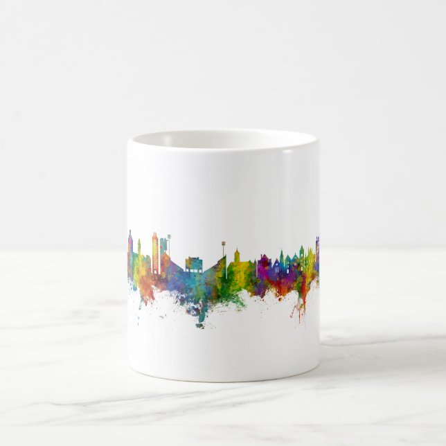 Taza De Café Lawrence Kansas Skyline (Centro)