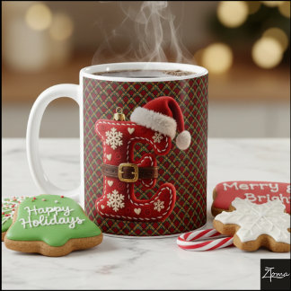 Taza De Café Layered Pastel Gold Trim Letter E