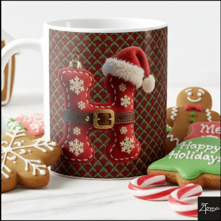 Taza De Café Layered Pastel Gold Trim Letter H