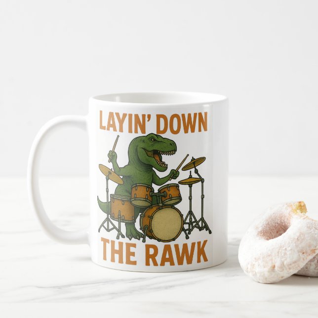 Taza De Café Layin’ Down The Rawk (Con donut)
