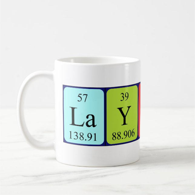 Taza De Café Layton periódica nombre de tabla mug (Izquierda)