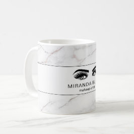 Taza De Café Lazas Artista de maquillaje Marble Blanco Lujoso
