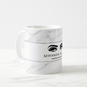 Taza De Café Lazas Artista de maquillaje Marble Blanco Lujoso
