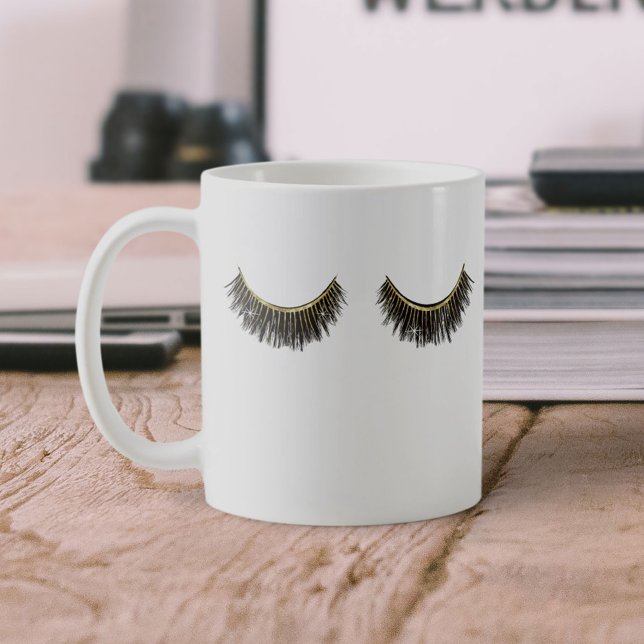 Taza De Café Lazas maquillaje Artista Moda Oro Extensiones Eyel (Subido por el creador)
