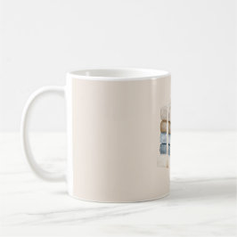Taza De Café Lazo de cinta de libros azul crema claro