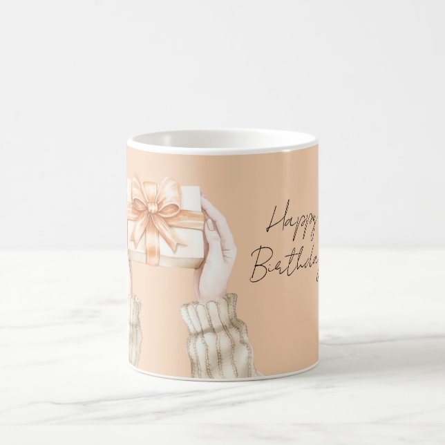 Taza De Café Lazo de cinta de melocotón de regalo (Centro)