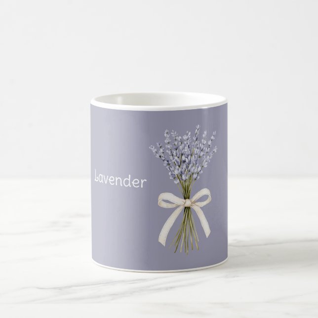 Taza De Café Lazo de crema de flores de lavanda (Centro)