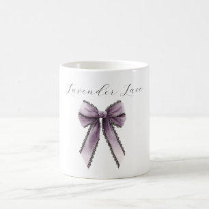 Taza De Café Lazo de encaje negro lavanda