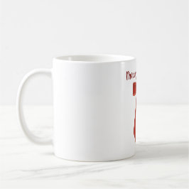 Taza De Café Lazo de Navidad Rojo con Texto Feliz Navidad