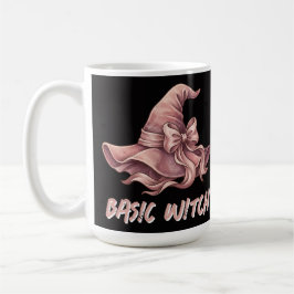 Taza De Café Lazo de sombrero de bruja coqueta pastel rosa bási