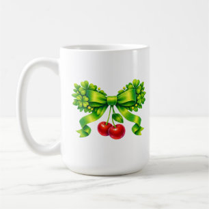 Taza De Café Lazo de trébol de la suerte con diseño verde de ce
