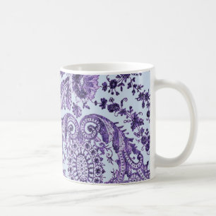 Taza De Café Lazo morado floral