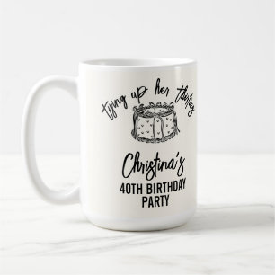 Taza De Café Lazo Negro Atando Sus Treinta Cumpleaños 40