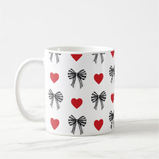 Taza De Café Lazo rayado y corazón