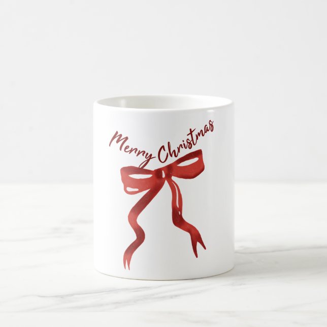 Taza De Café Lazo Rojo Feliz Navidad (Centro)