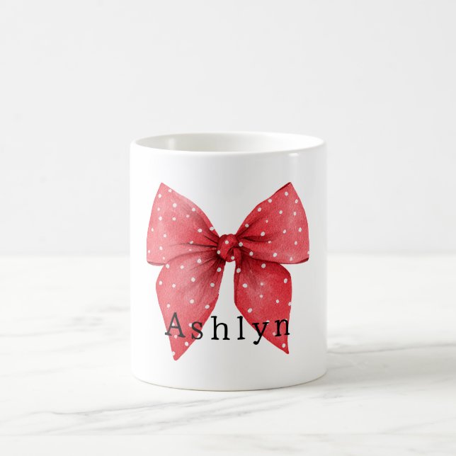 Taza De Café Lazo Rojo Puntos Blancos (Centro)