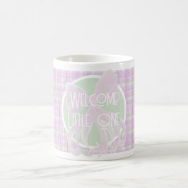 Taza De Café Lazo rosa - Bienvenida pequeña - Cuadros rosa y ve