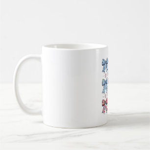 Taza De Café Lazos Coquetos Patrióticos Diseño Vector Vintage_1