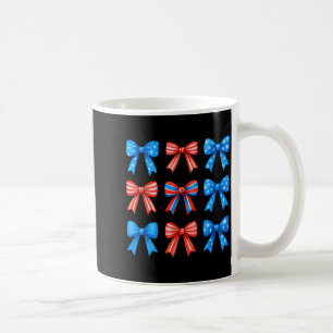 Taza De Café Lazos Coquette Rojo Blanco Azul Bandera de EE. UU.