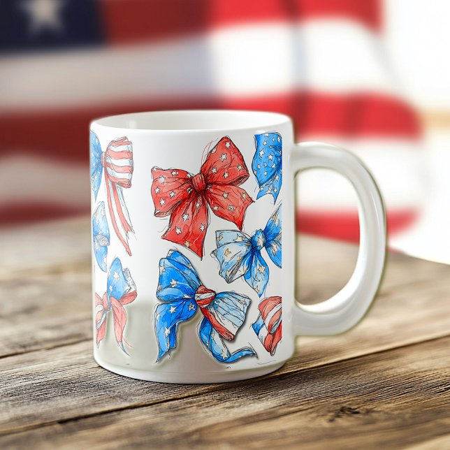 Taza De Café Lazos rojos, blancos y azules (Subido por el creador)