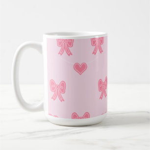 Taza De Café Lazos y Corazones Rosados Coque