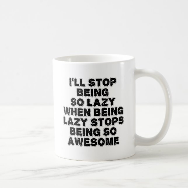 Taza De Café Lazy Awesome Funny Mug (Derecha)