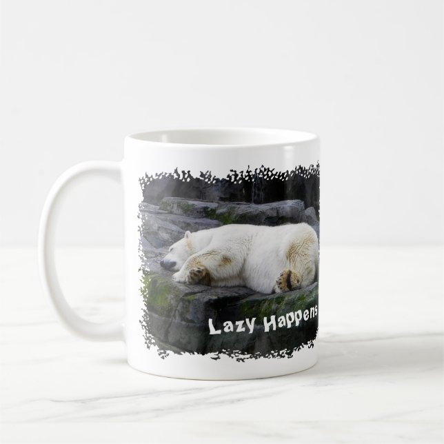 Taza De Café Lazy Happens Polar Bear (Izquierda)