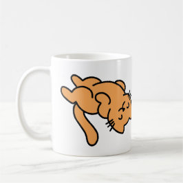 Taza De Café Lazy Naranja Cat