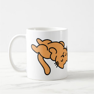 Taza De Café Lazy Naranja Cat