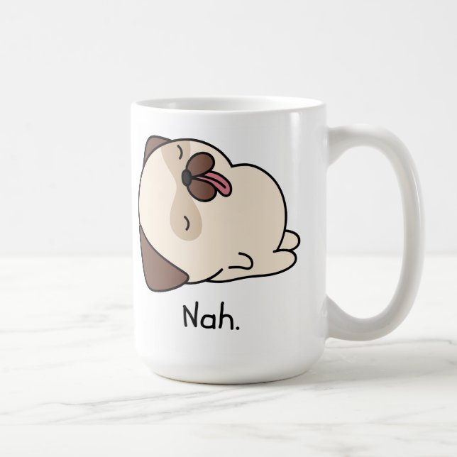 Taza De Café Lazy Pug Mug (Derecha)