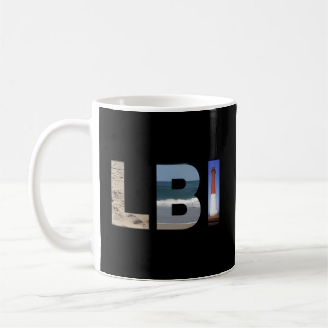 Taza De Café Lbi Long Beach Island Nj Photo Beach Ocean Lightho (Izquierda)