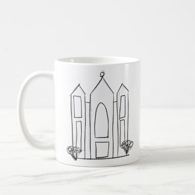 Taza De Café LDS Salt Lake City Temple simple mormón moderno (Izquierda)