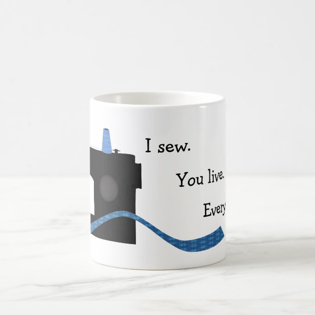 Taza De Café Le coso vivo diseño de costura divertido (Centro)