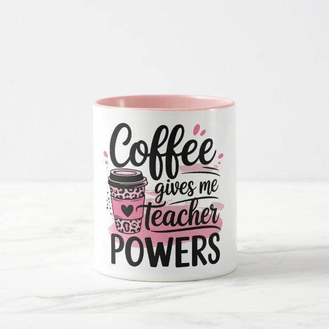 Taza de café le da superpoderes a maestro (Centro)