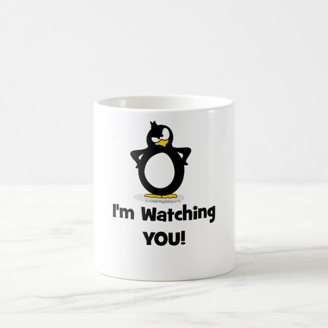 Taza De Café Le estoy mirando pingüino (Centro)