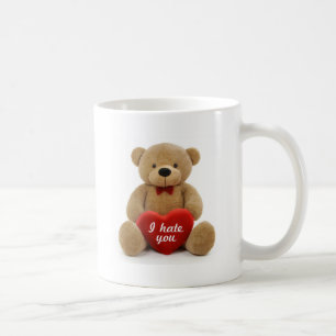 Taza De Café "Le odio" oso de peluche lindo que lleva a cabo el