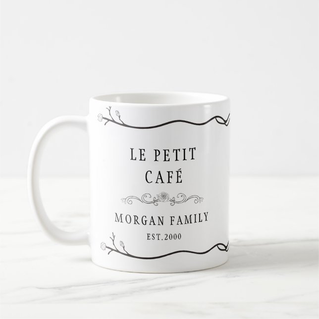 Taza De Café Le Petit Cafe Monogram Floral Mug (Izquierda)