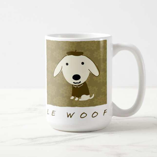 Taza De Café Le Woof Cute Puppy Dog (Derecha)