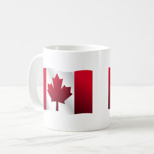 Taza De Café Leaf de arce con bandera de Canadá