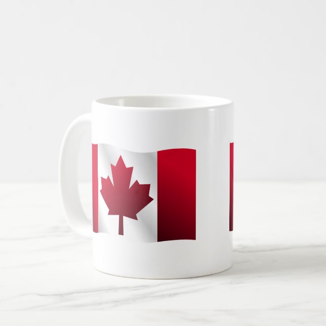 Taza De Café Leaf de arce con bandera de Canadá (Anverso izquierdo)