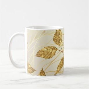 Taza De Café Leaf dorado