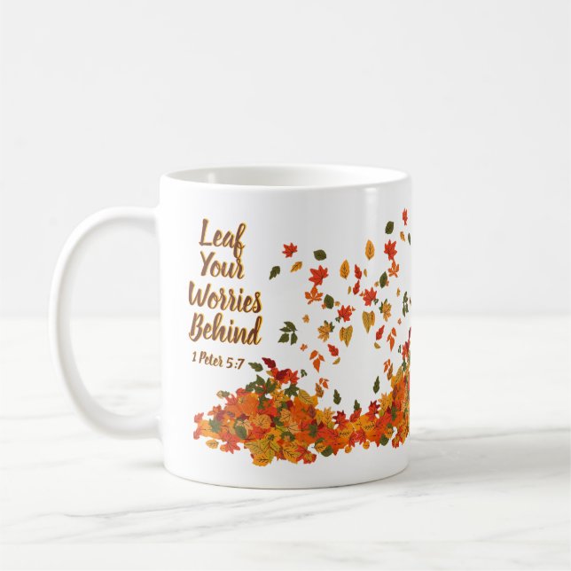 Taza De Café Leaf inicial personalizada tus preocupaciones (Izquierda)